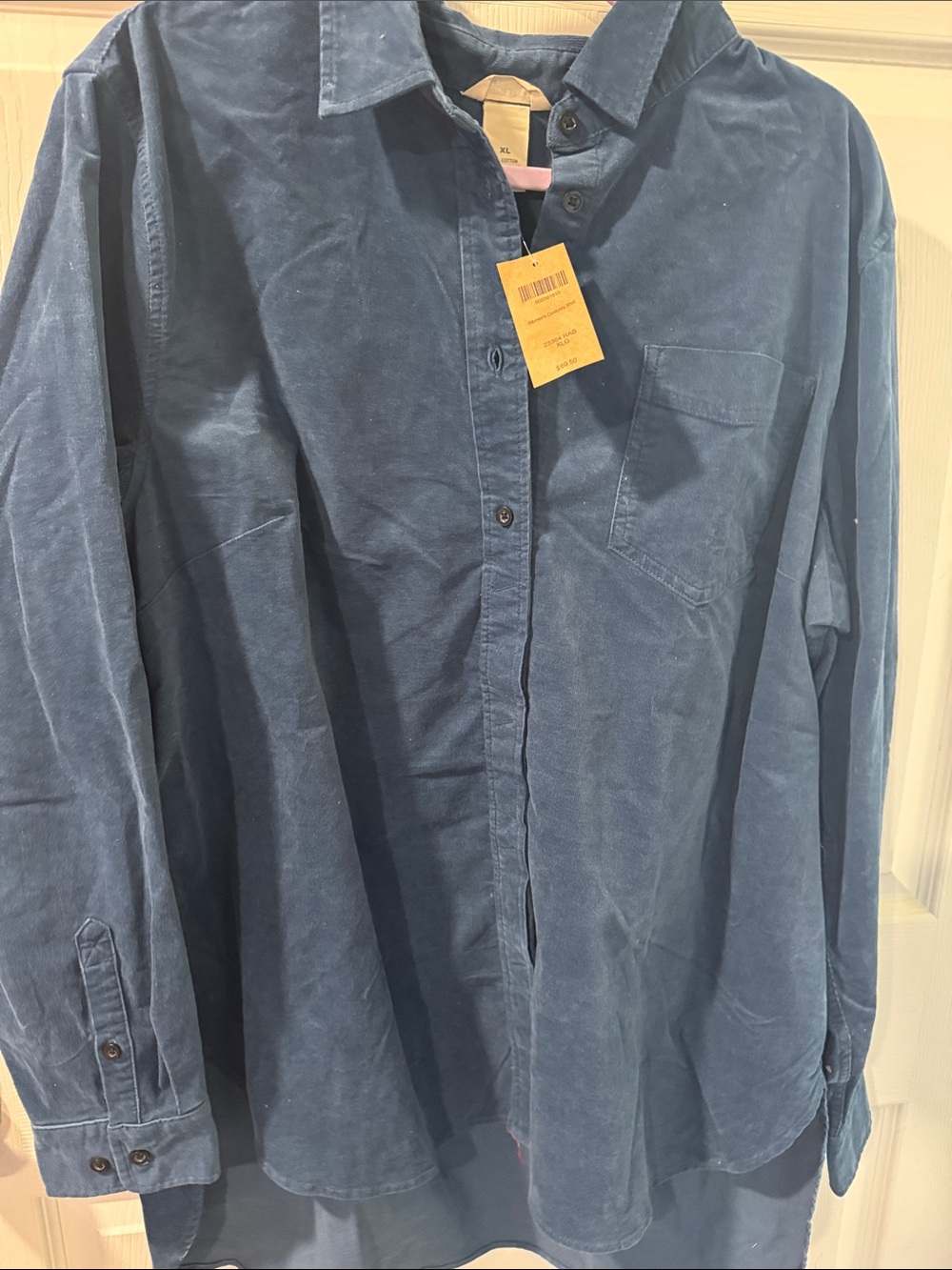 Duluth Trading Co Blue Button-Down Shirt